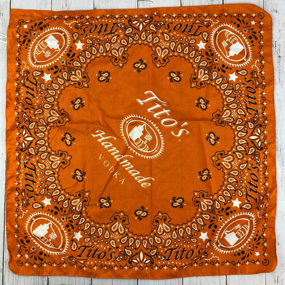 Tito's Handmade Vodka Orange White Bandana